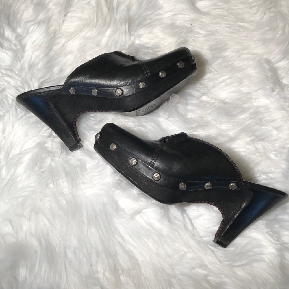 Cole Haan Studded Leather Mule Wedges